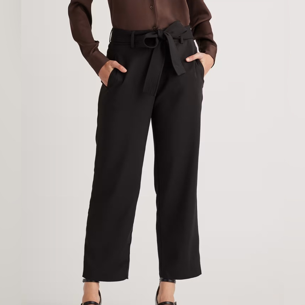 Quince Black Straight Leg Pants